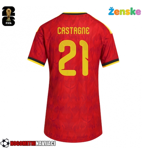 Ženske Nogometnih dresov Belgija Timothy Castagne #21 Domači SP 2026 Kratki rokavi Ženske Nogometnih dresov Belgija Timothy Castagne #21 Domači SP 2026 Kratki rokavi